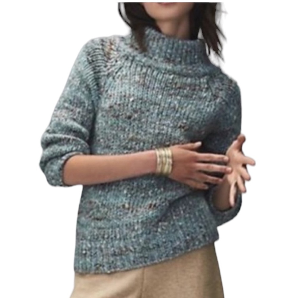 Anthropologie Moth Chunky Alpaca Wool Mock Neck Sweater Women’s size Medium
